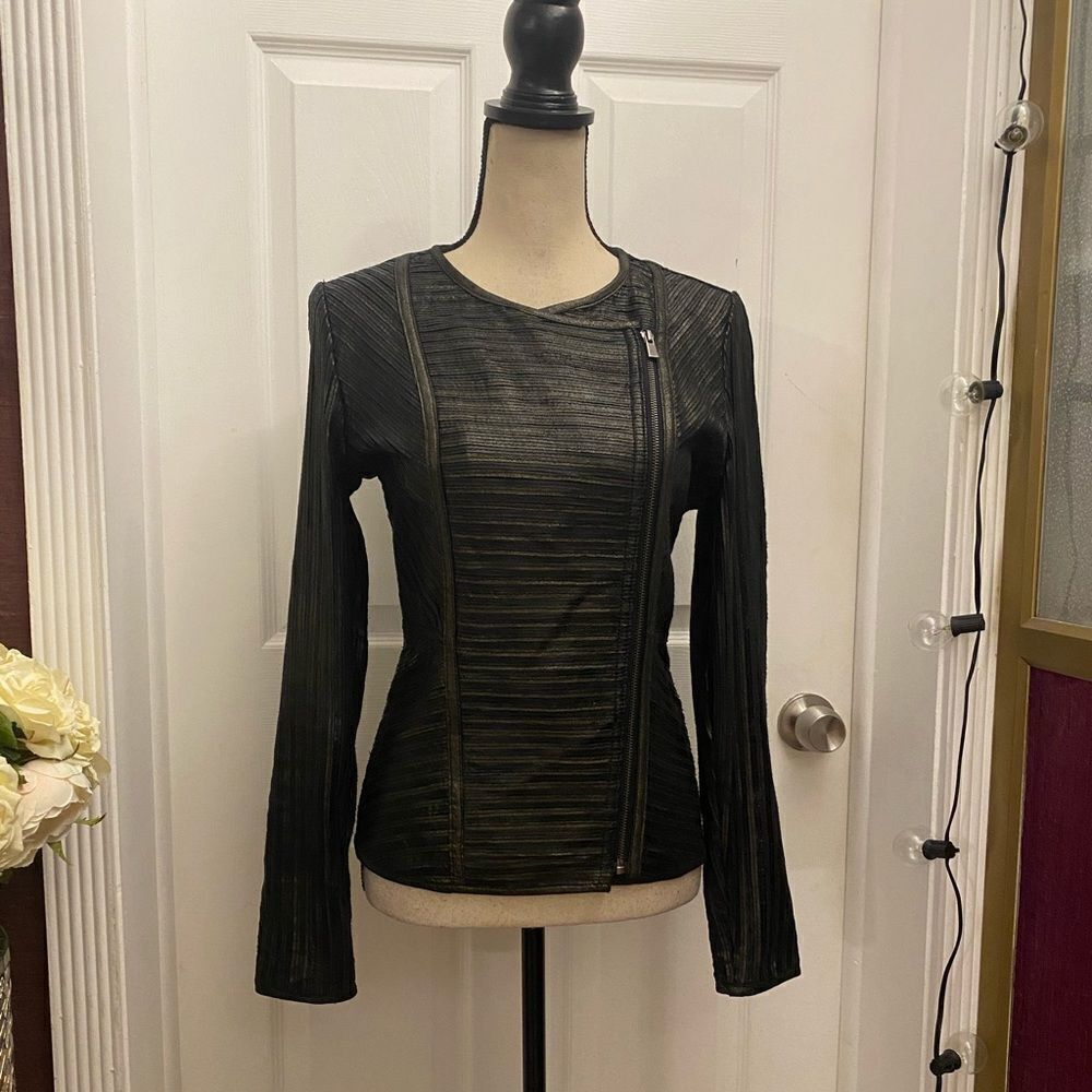 RED Saks fifth avenue genuine leather jacket, XS